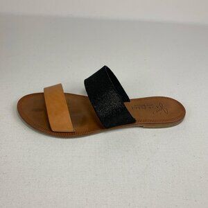 Joie Metallic Leather Two-Strap Slides – Stylish Summer Sandals for Women